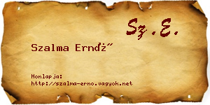 Szalma Ernő névjegykártya